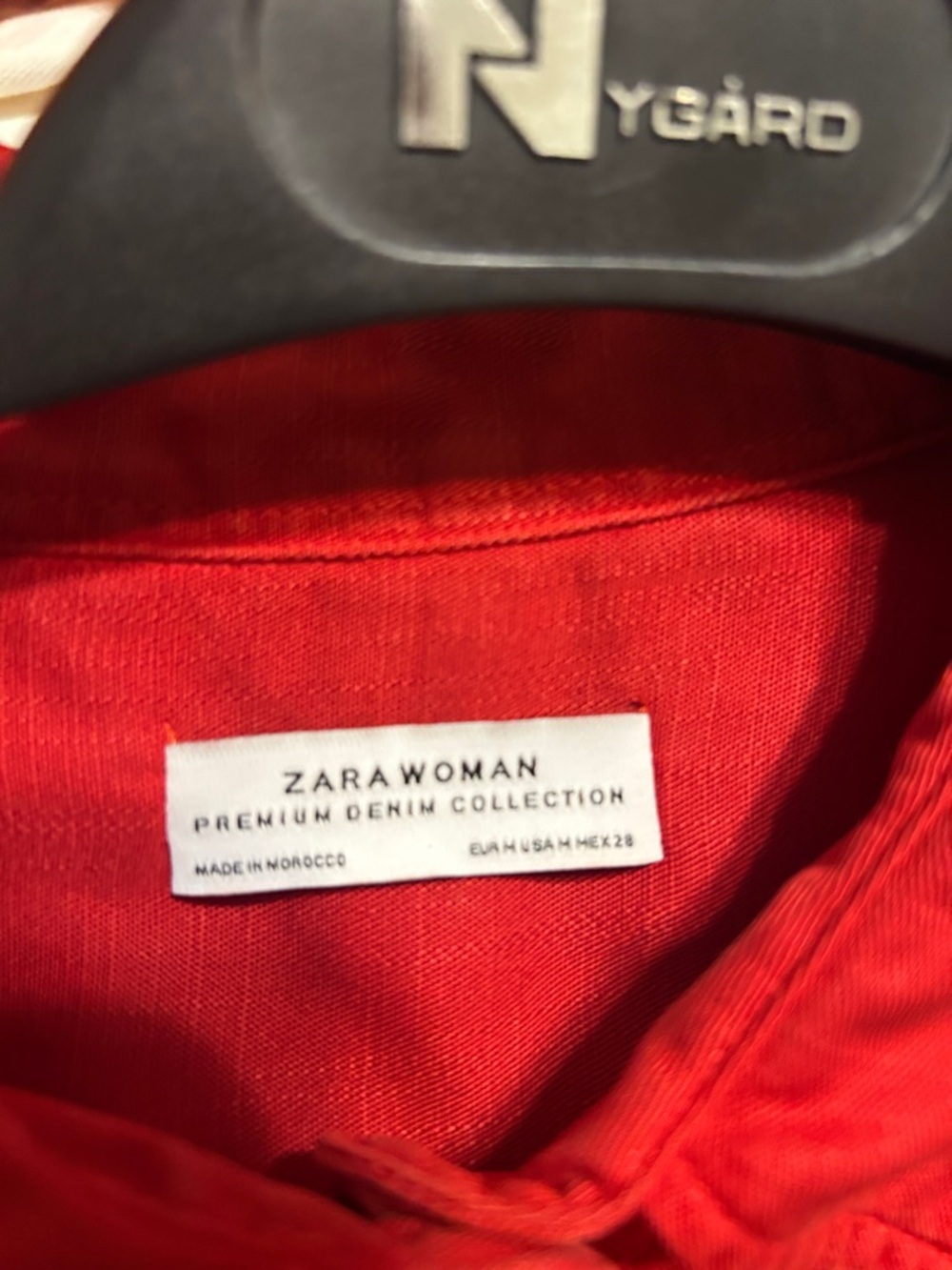 $5️⃣&🔟Sale Zara Woman red ragged edge shirt premium denim collection - Picture 7 of 7